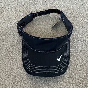 Nike Dri-Fit Swoosh Golf Visor Black Adjustable Unisex Hat 429466-010